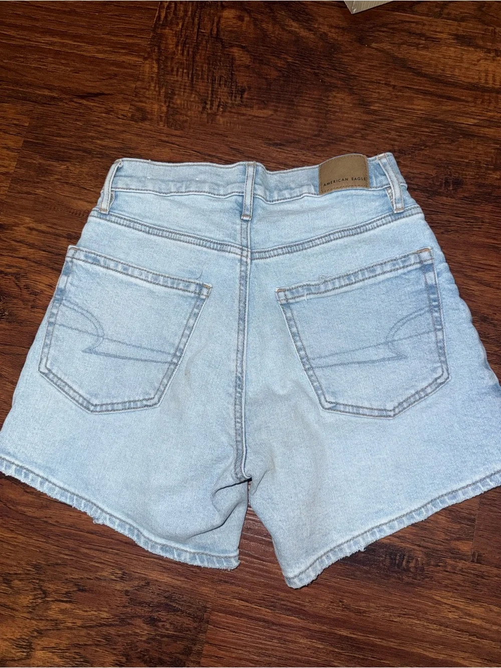 American Eagle Outfitters Light Blue High-Rise Denim Shorts